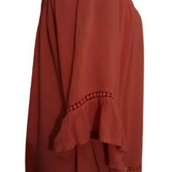 Womens Westport sz med coral color tunic peasant top Bell sleeved shirt - Picture 3 of 8